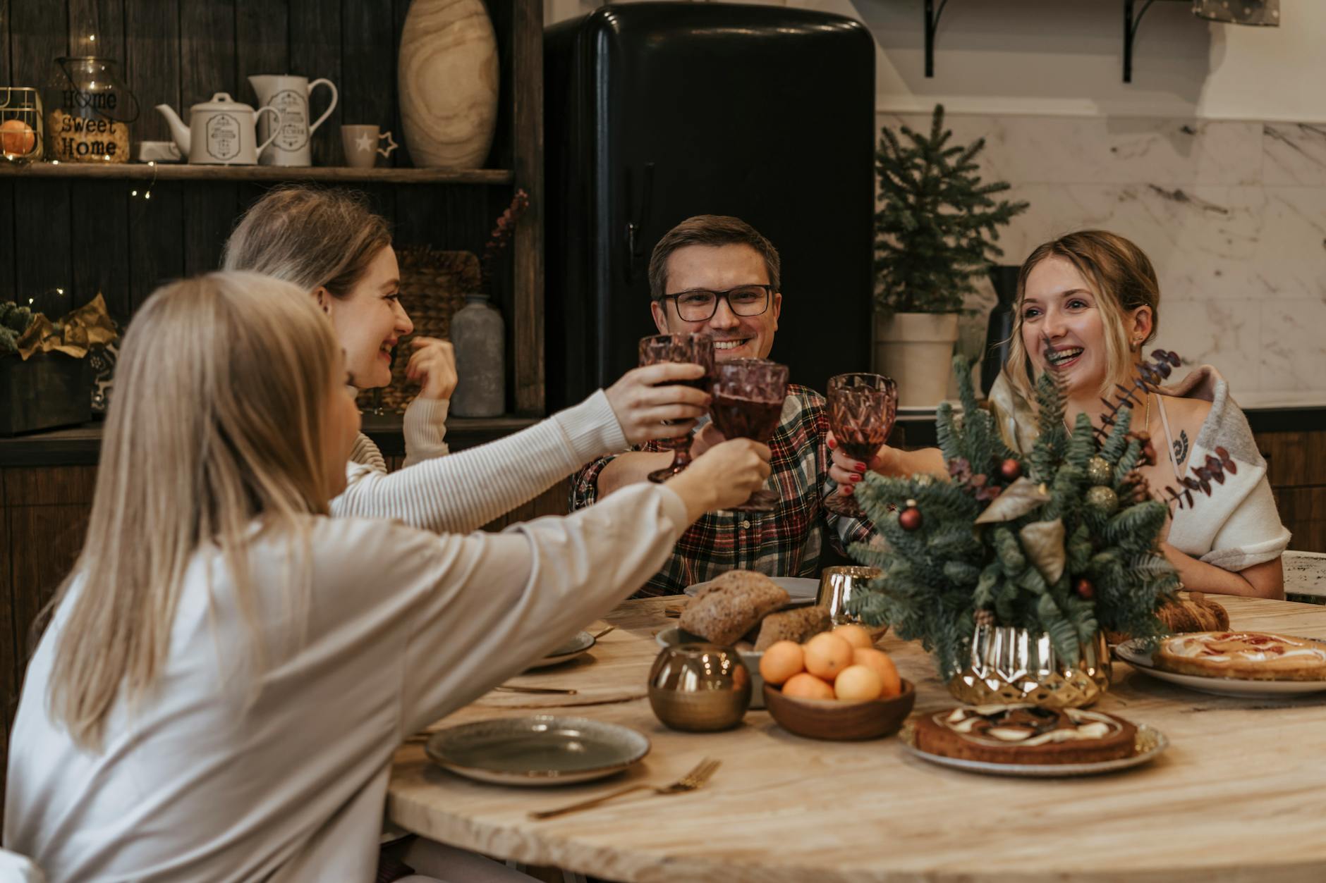 friends eating on the table