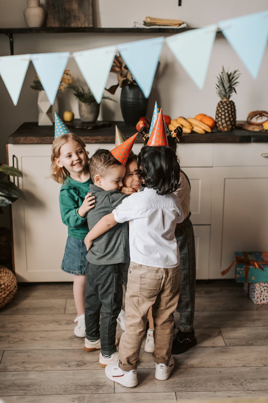 kids hugging each other