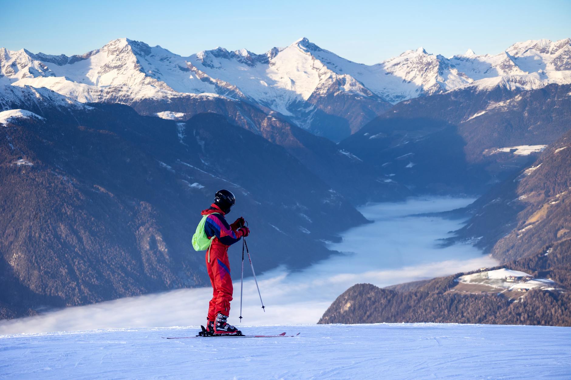 winter ski adventure in the italian alps