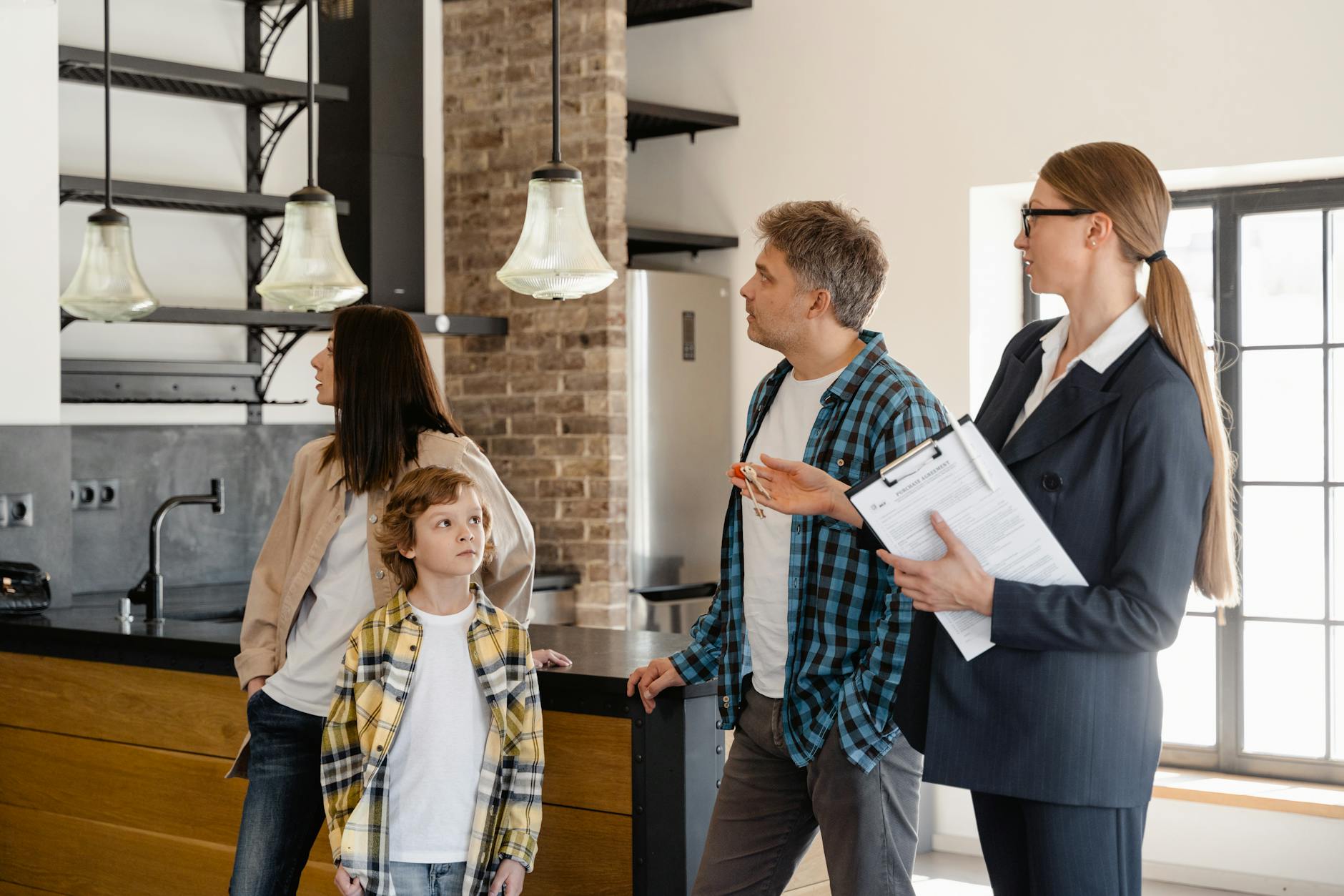 a family moving checking the house