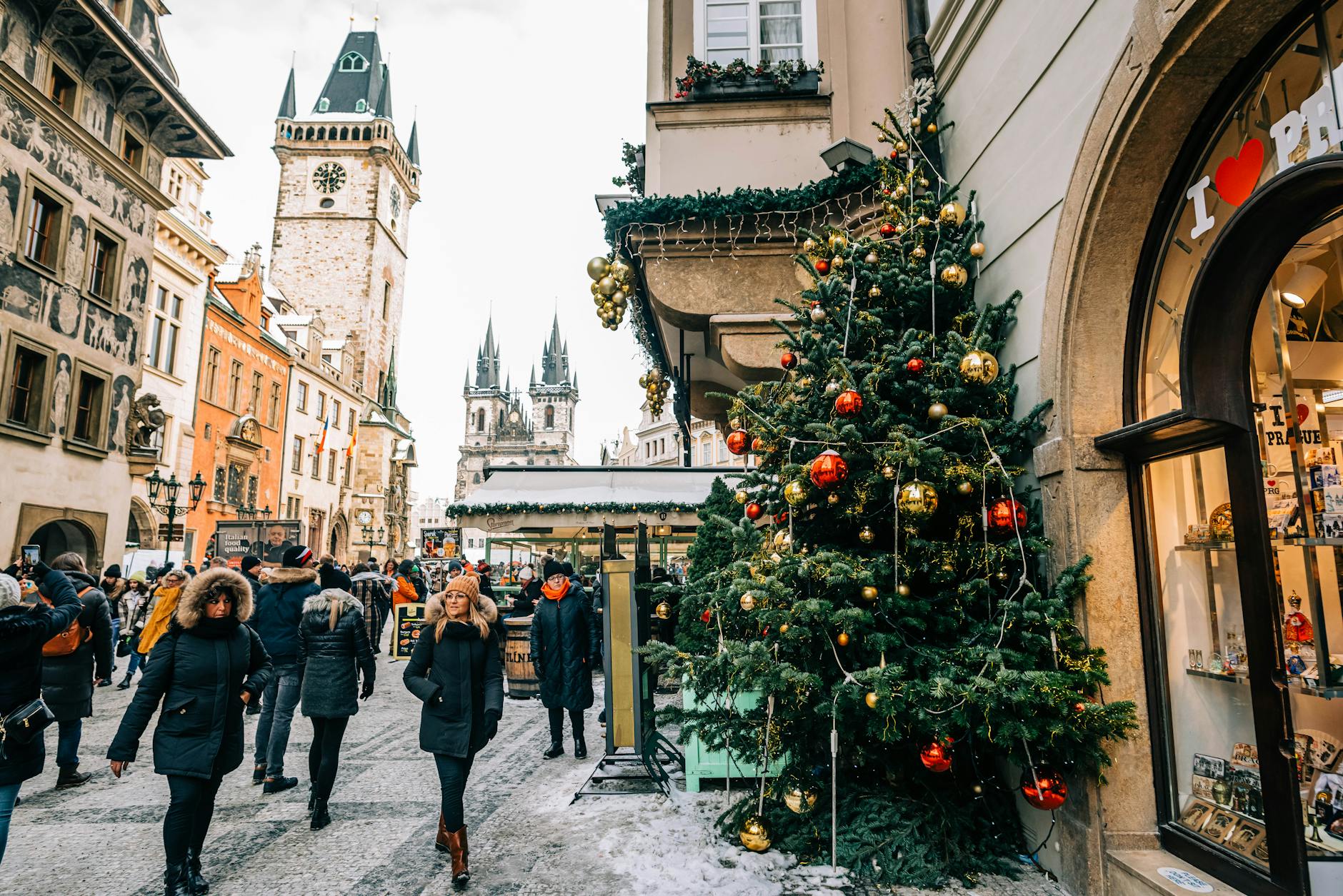 christmas tree in the prague old town czech republic