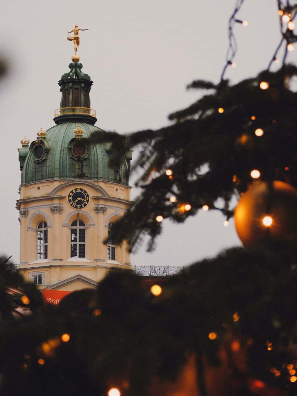 festive view of charlottenburg palace in winter