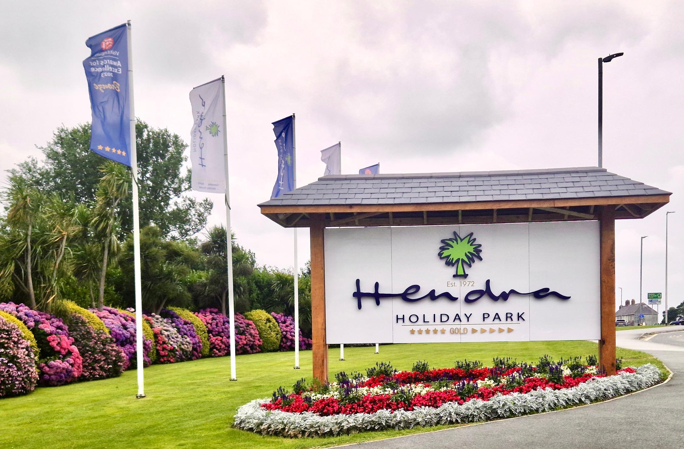 Hendra Holiday Park Entrance sign