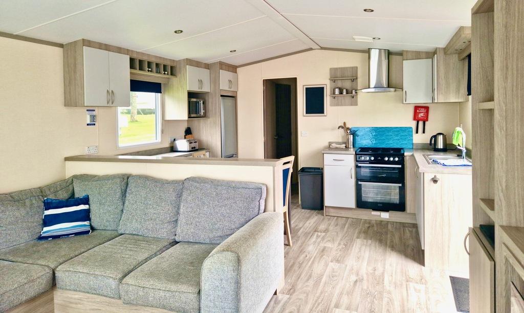 Internal view of Portminster caravan at Hendra