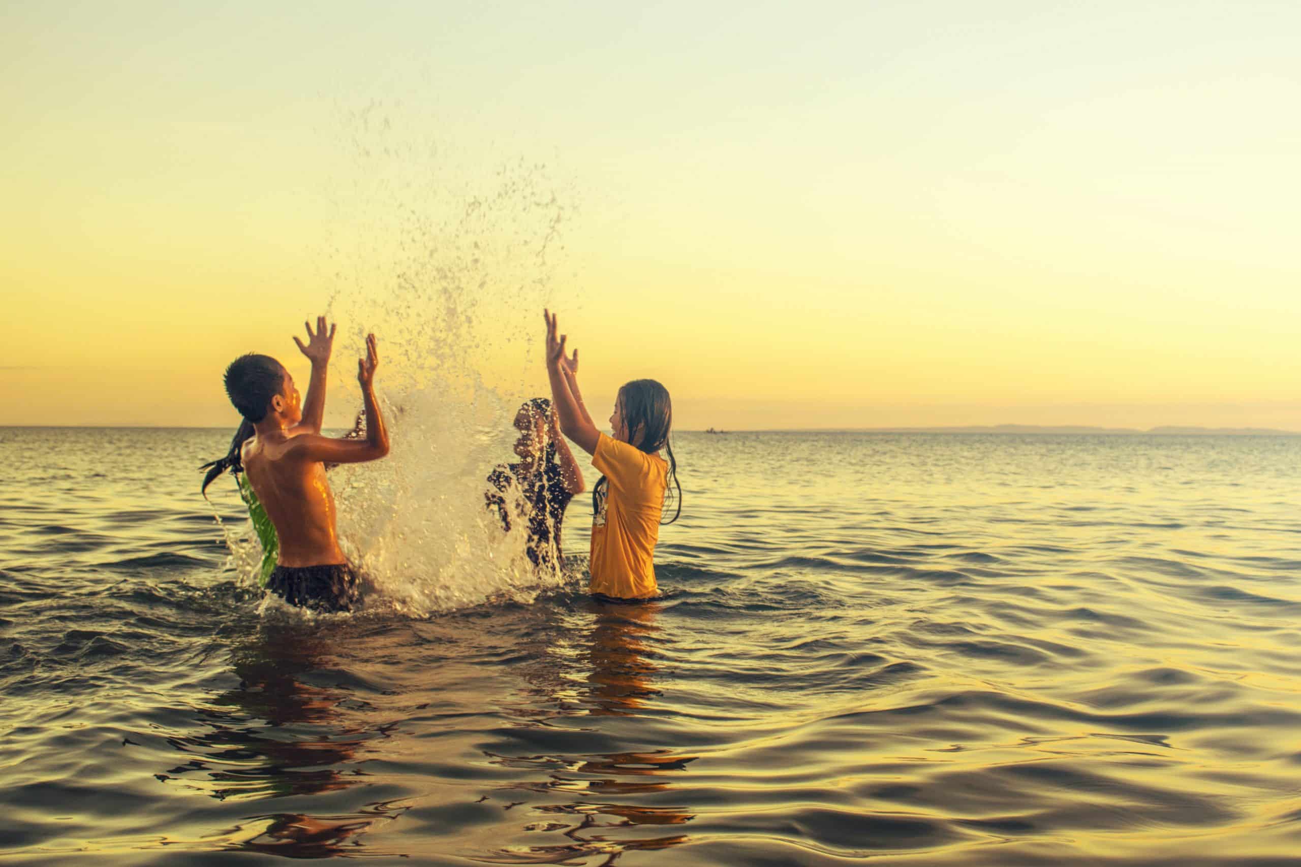 Children playing in water