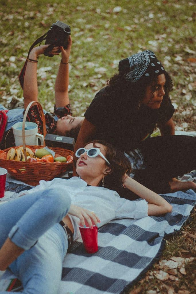 Three Women Having a Picnic