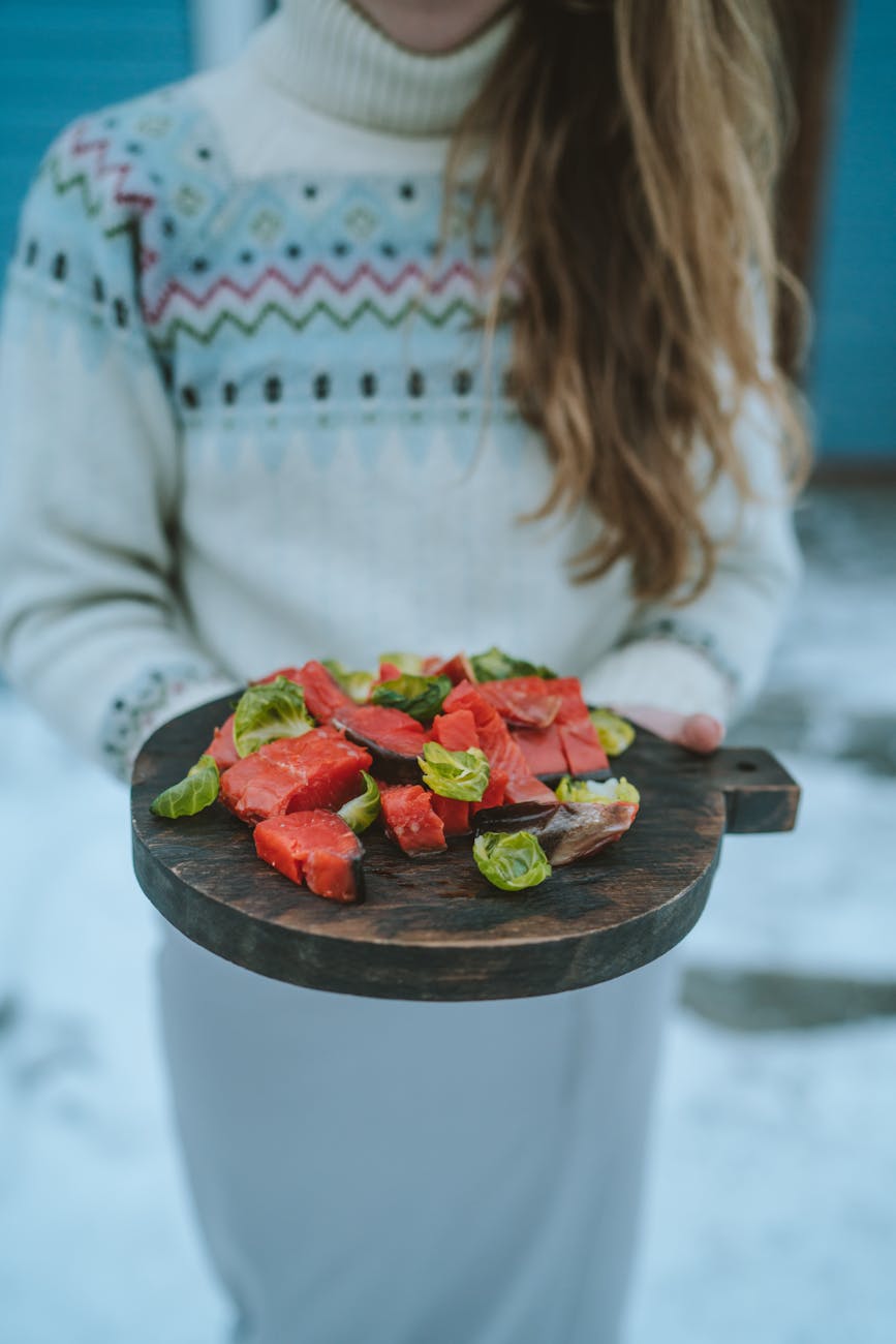 food plate cold snow