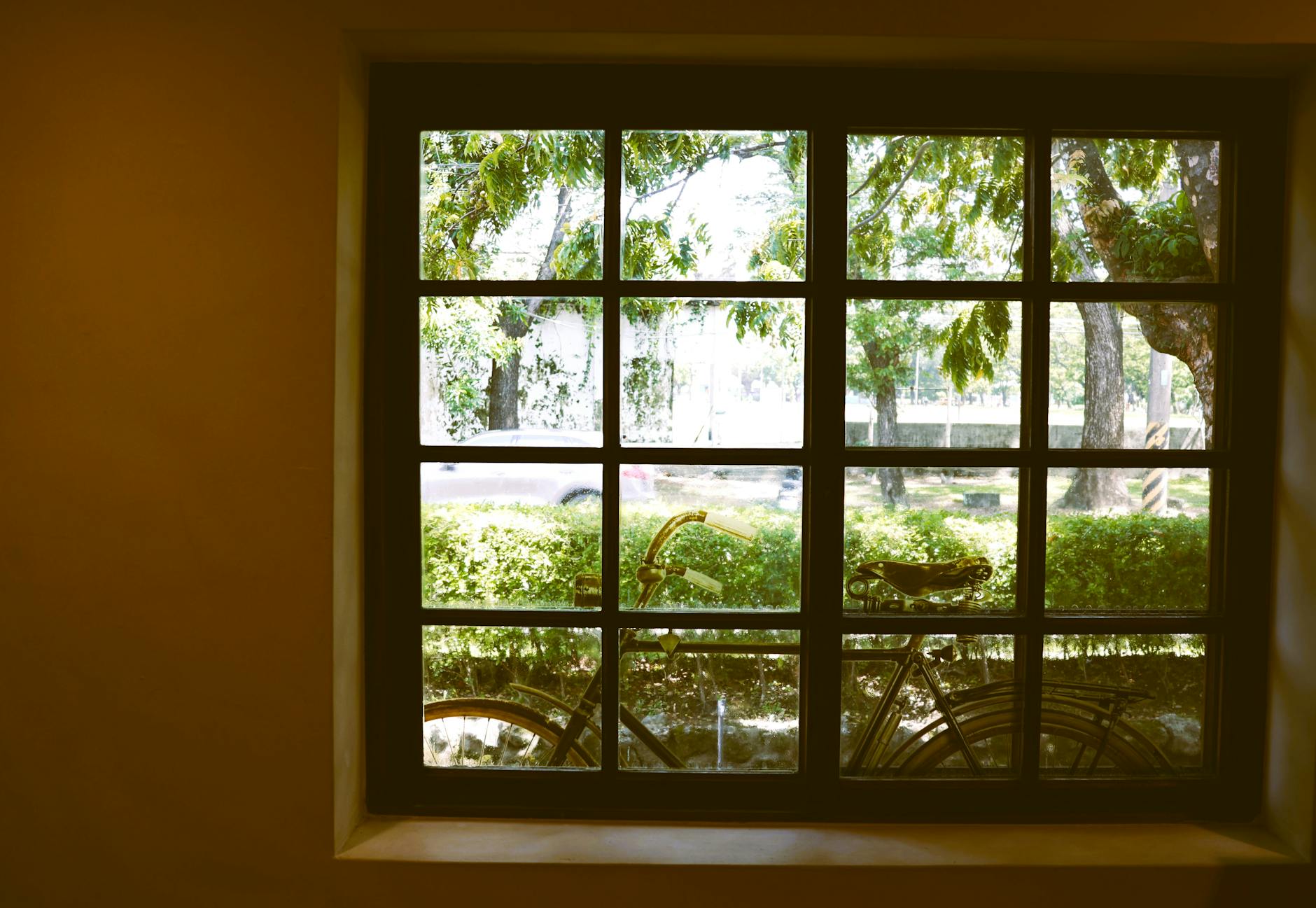scenic bicycle view through window in taiwan