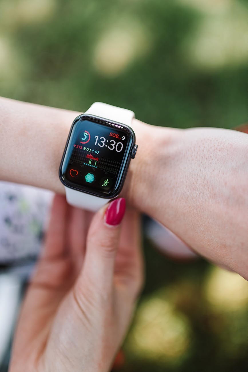 close up photo of a person wearing an apple watch