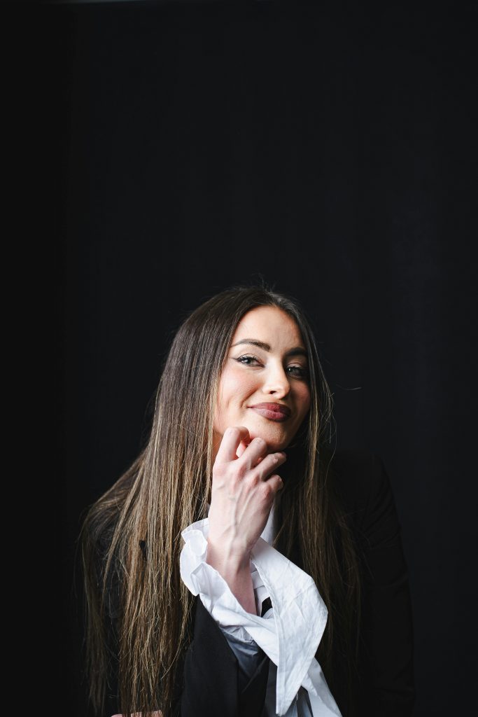 Portrait of a Confident Woman in Munich Studio